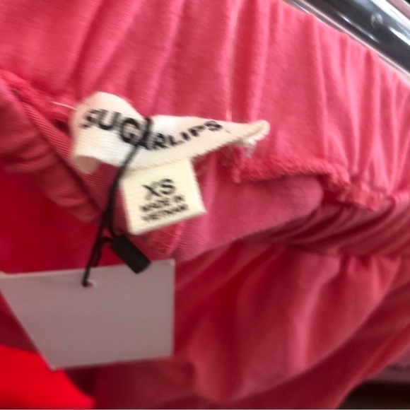 NWT Sugar Lips Ryder Ruffle Wide Leg Cotton Knit Pants Size XSmall - Picture 7 of 7